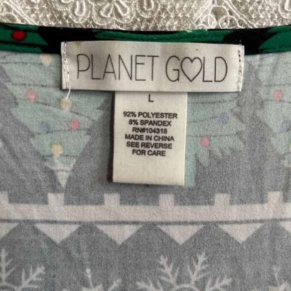 Planet Gold Christmas Dress Fit and Flare Skater Size L Fair Isle Pattern - Picture 6 of 10